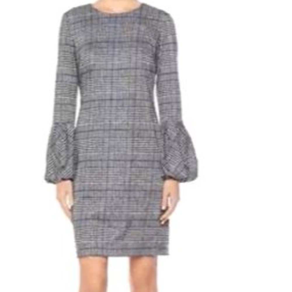 Calvin Klein Long Sheath with Blouson Bell Sleeves